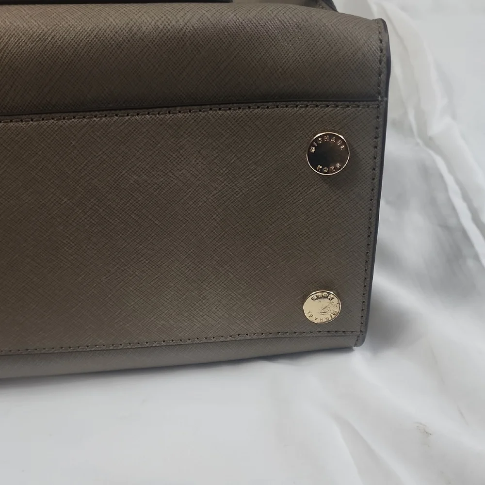 Michael Kors Large Emma Dune Satchel with Gold Chain Strap & Dust Bag